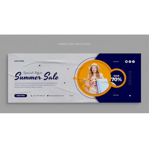 Summer fashion sale social media web banner and facebook cover design template