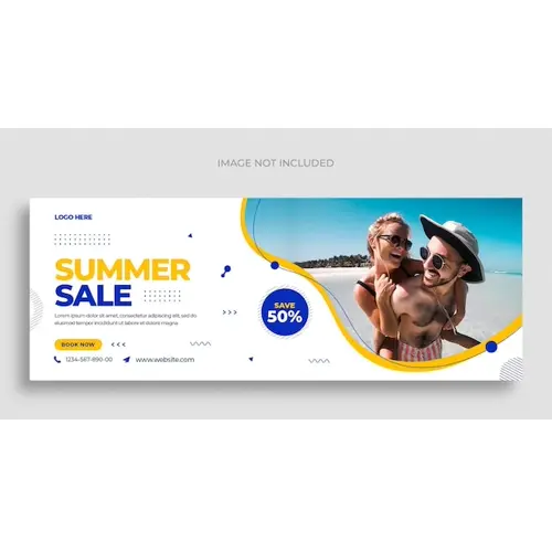 Summer fashion sale social media web banner flyer and Facebook cover design template