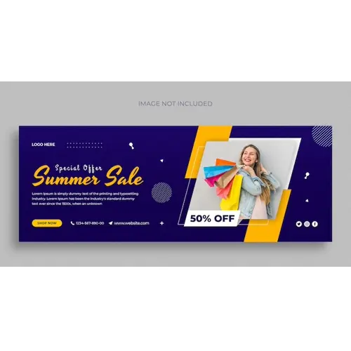 Summer fashion sale social media web banner flyer and facebook cover design template