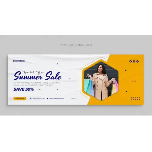 Summer fashion sale social media web banner flyer and facebook cover design template