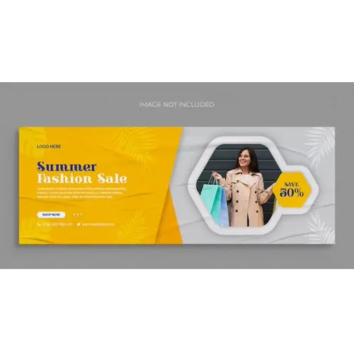 Summer fashion sale social media web banner flyer and facebook cover design template