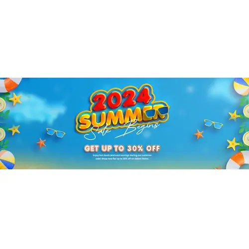 Summer Sale Facebook Cover Template with Colorful Beach Elements