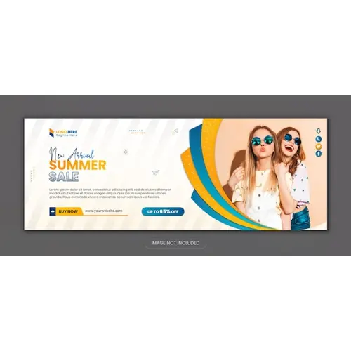 Summer sale new promotional social media Facebook cover design template
