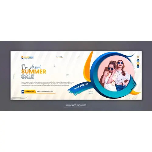 Summer sale new social media Facebook cover design template