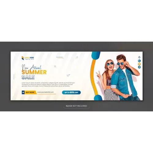 Summer sale promotional new social media Facebook cover design template