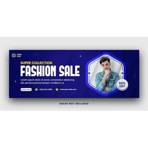 Super Collection Fashion Sale Social media Facebook Cover Banner Template