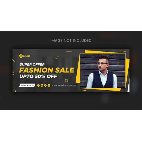 Super Fashion facebook sale cover template design