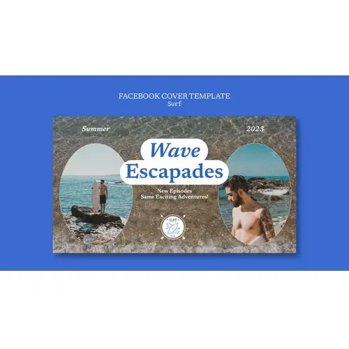 Surfing hobby facebook cover template