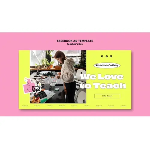 Teacher's day celebration facebook template