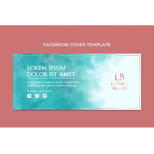 Teal and pink luxury brand facebook cover template