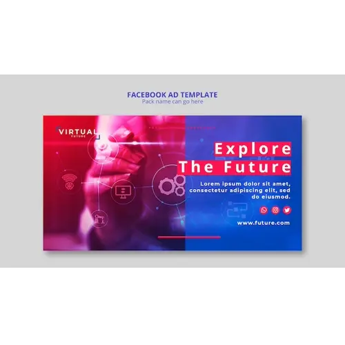 Technology facebook ad template design