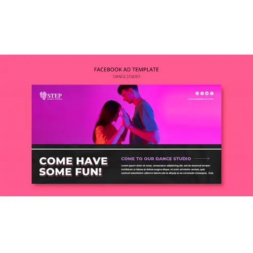 Textured dance studio facebook template