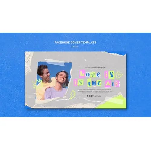 Textured love facebook cover template