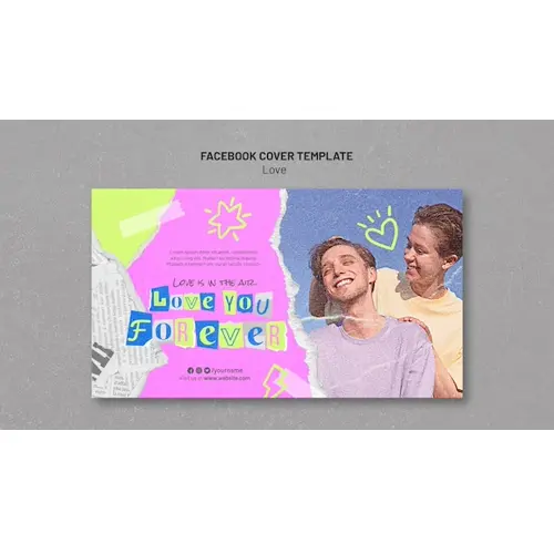 Textured love facebook cover template