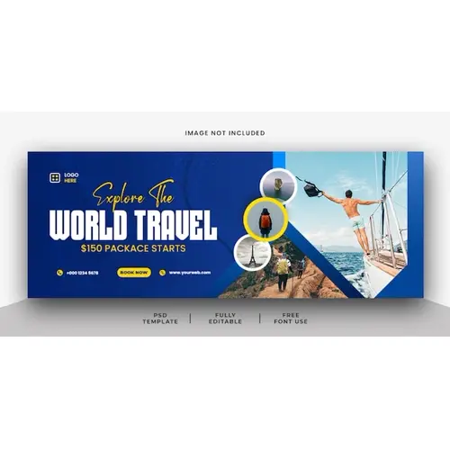 Tour and travel facebook cover banner Template