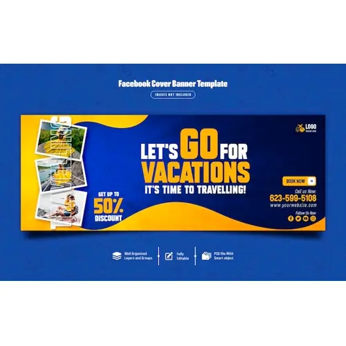 Tour and travel facebook cover banner template