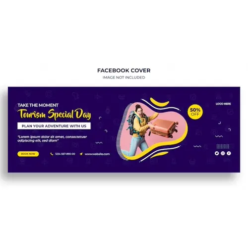 Tourism special day Facebook timeline cover or header and web banner template
