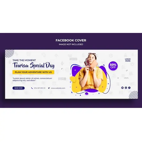 Tourism special day Facebook timeline cover or header and web banner template