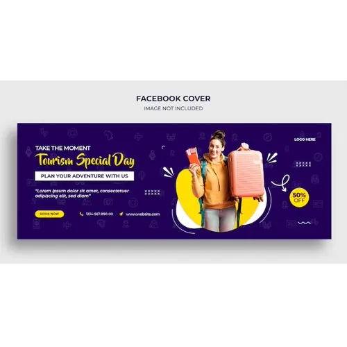 Tourism special day Facebook timeline cover or header and web banner template