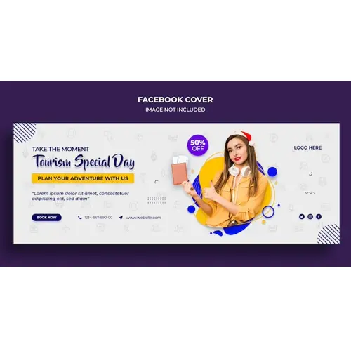 Tourism special day Facebook timeline cover or header and web banner template