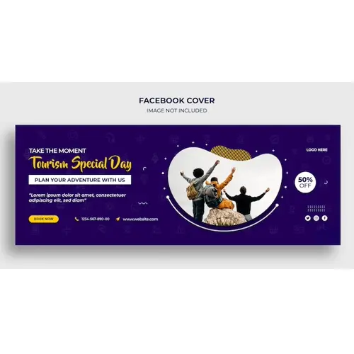 Tourism special day Facebook timeline cover or header and web banner template