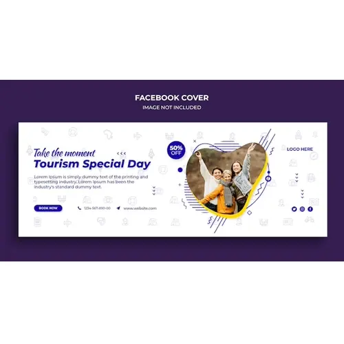 Tourism special day Facebook timeline cover and web banner template
