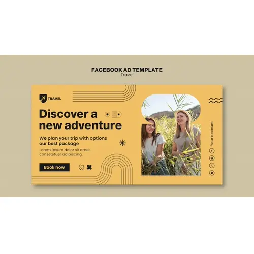 Travel adventure facebook template