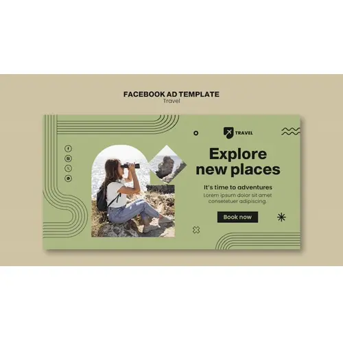 Travel adventure facebook template