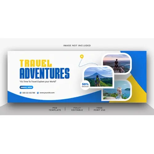 Travel Adventure Social Media Facebook Cover Banner Template