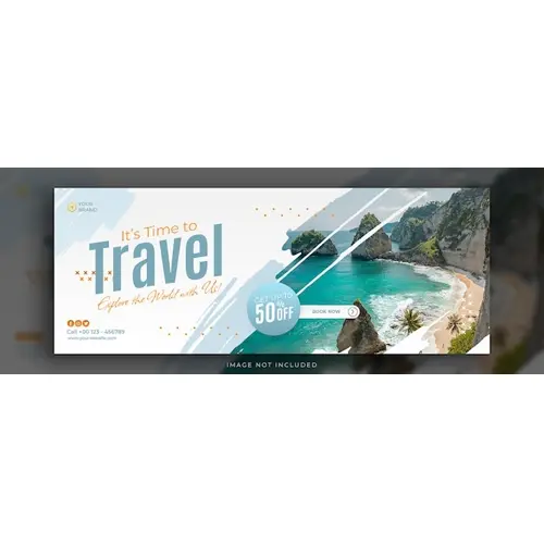 Travel agency facebook cover design web banner tourism marketing social media cover