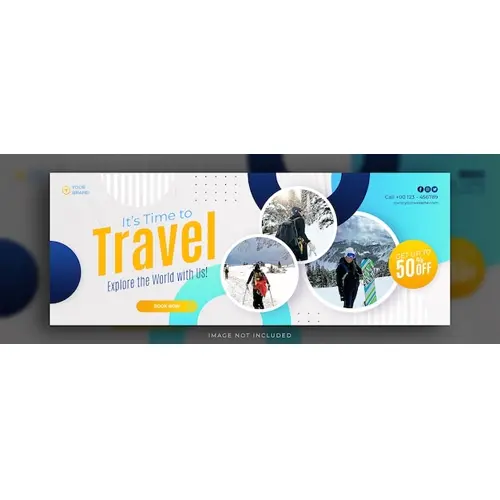 Travel agency facebook cover design web banner tourism marketing social media cover