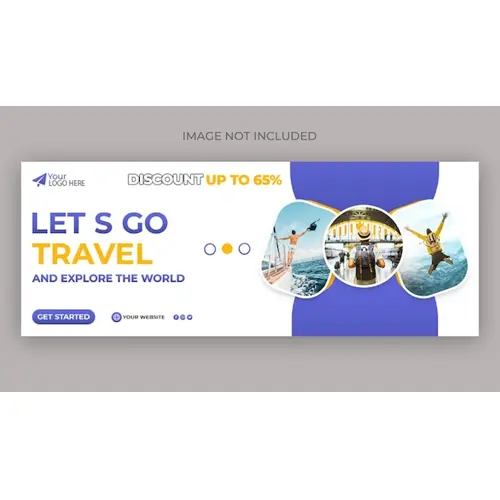 Travel agency holiday vacation facebook timeline cover template design