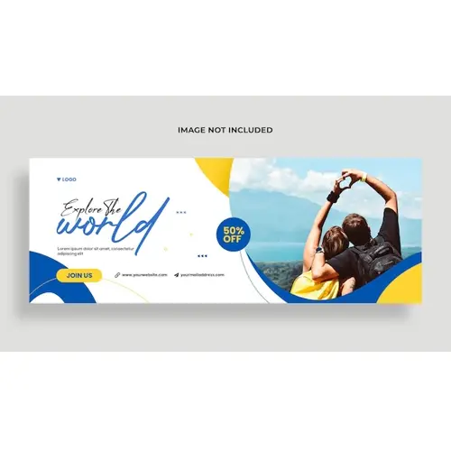 Travel agency social media and facebook cover banner template premium psd