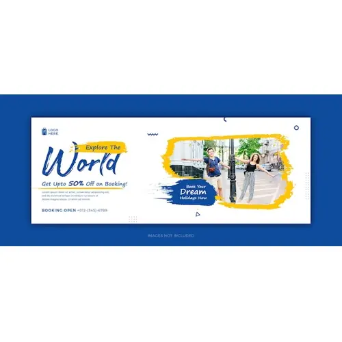Travel agency world tour facebook cover and social media web banner template