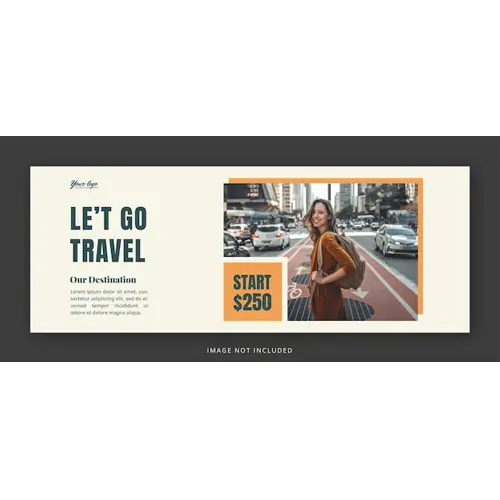 Travel facebook cover page and web banner design template