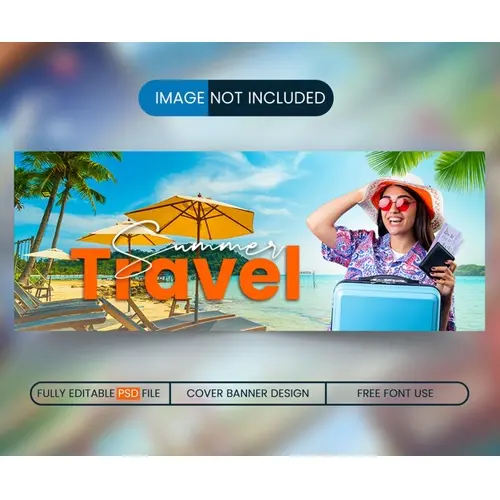 Travel Facebook cover social media banner and web banner adventure modern tour tourism poster design