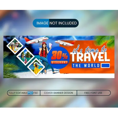 Travel Facebook cover social media banner and web banner adventure modern tour tourism poster design