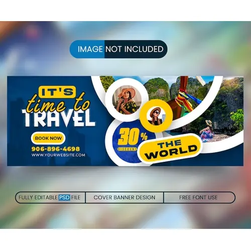 Travel Facebook cover social media banner and web banner adventure modern tour tourism poster design