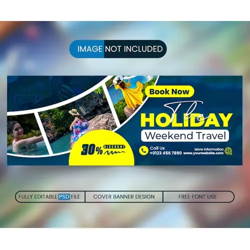 Travel Facebook cover social media banner and web banner adventure modern tour tourism poster design