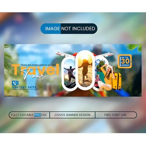 Travel Facebook cover social media banner and web banner adventure modern tour tourism poster design