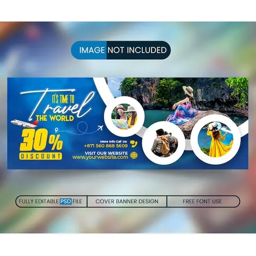 Travel Facebook cover social media banner and web banner adventure modern tour tourism poster design
