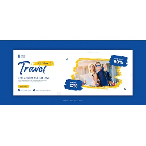 Travel facebook cover and social media web banner template