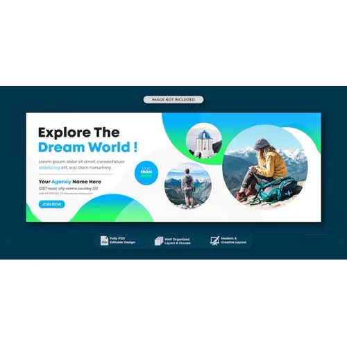 Travel facebook cover template