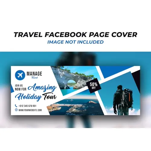Travel facebook timeline cover banner template