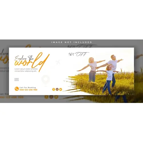 Travel social media facebook cover template