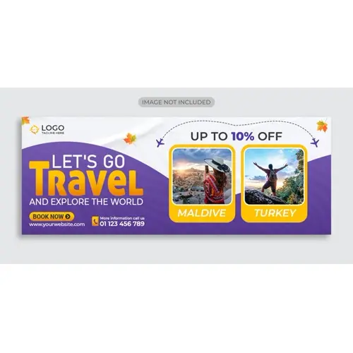 Travel and tourism facebook cover banner template