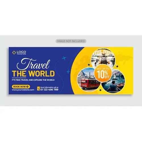 Travel and tourism facebook cover banner template