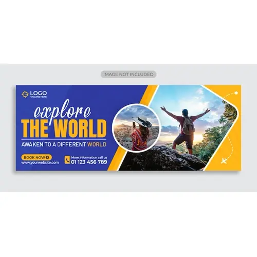 Travel and tourism facebook cover banner template