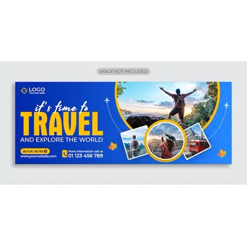 Travel and tourism facebook cover banner template