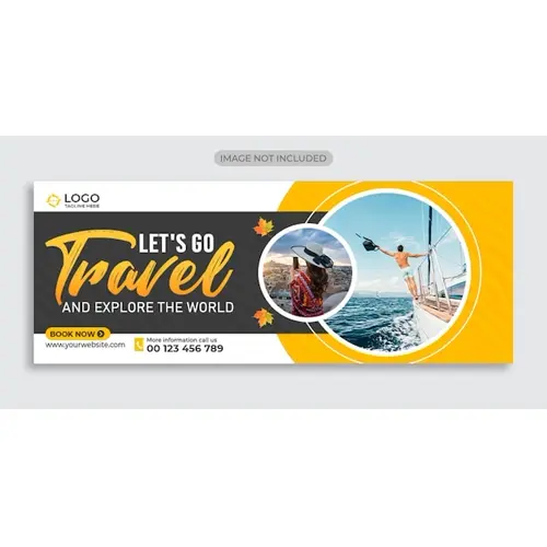 Travel and tourism facebook cover banner template